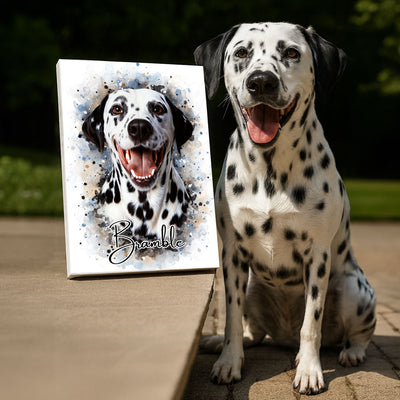 Custom Watercolor Art Wrapped Pet Canvas