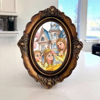 Custom Mother’s Day Cartoon Portrait with Vintage Frame