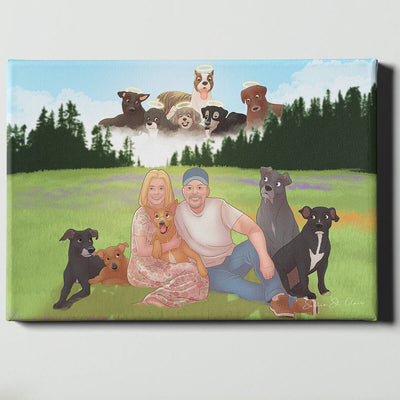 Custom Cartoon Pet Canvas (5+ Characters)