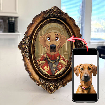 Custom Cartoon Renaissance Pet in Vintage Frame