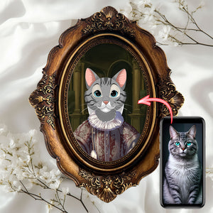 Custom Cartoon Renaissance Pet in Vintage Frame