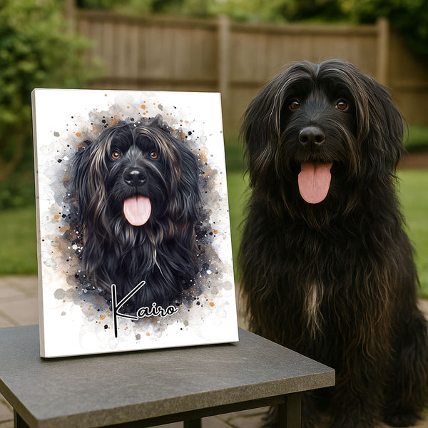 Custom Watercolor Art Wrapped Pet Canvas