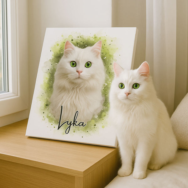 Custom Watercolor Art Wrapped Pet Canvas
