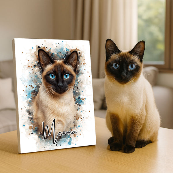 Custom Watercolor Art Wrapped Pet Canvas