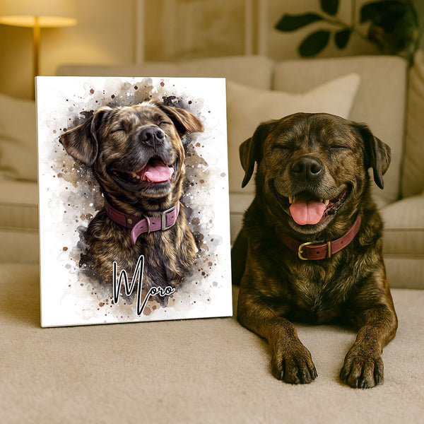 Custom Watercolor Art Wrapped Pet Canvas