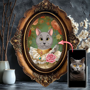 Custom Cartoon Renaissance Pet in Vintage Frame
