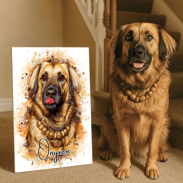 Custom Watercolor Art Wrapped Pet Canvas