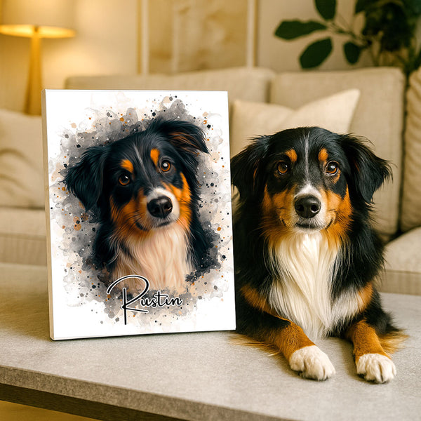Custom Watercolor Art Wrapped Pet Canvas