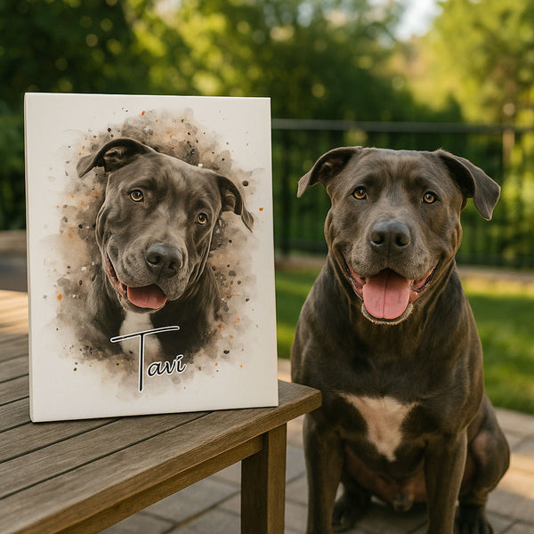 Custom Watercolor Art Wrapped Pet Canvas