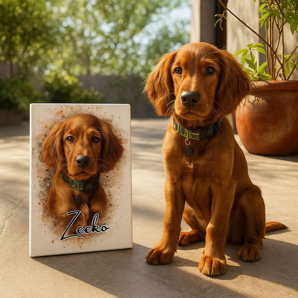 Custom Watercolor Art Wrapped Pet Canvas
