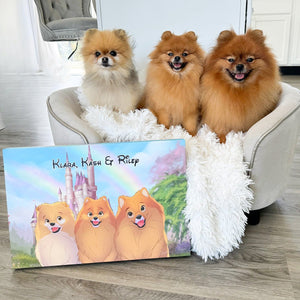 Custom Cartoon Art Wrapped Pet Canvas