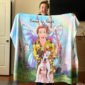 Custom Cartoon Pet Fleece Blanket