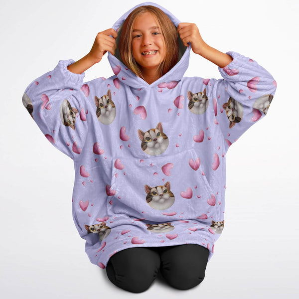 Custom Cartoon Oversized Blanket Snug Hoodie