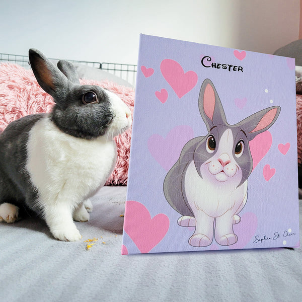 Custom Cartoon Art Wrapped Pet Canvas