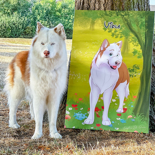 Custom Cartoon Art Wrapped Pet Canvas