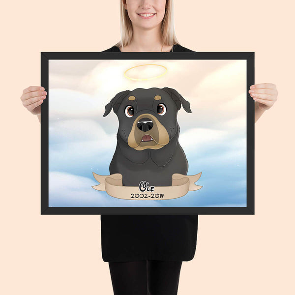 Custom Cartoon Framed Pet Poster