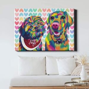 Custom Colorful Wrapped Pet Canvas