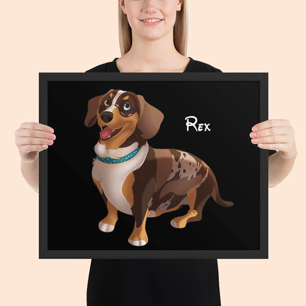 Custom Cartoon Framed Pet Poster