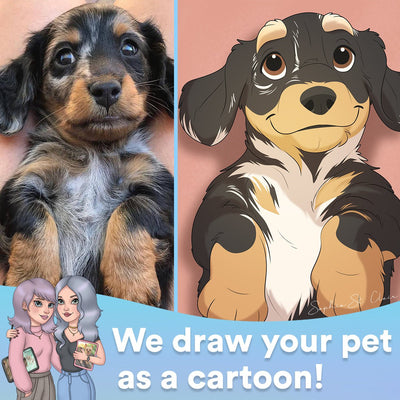 The Friendly Custom Cartoon Pet Portrait