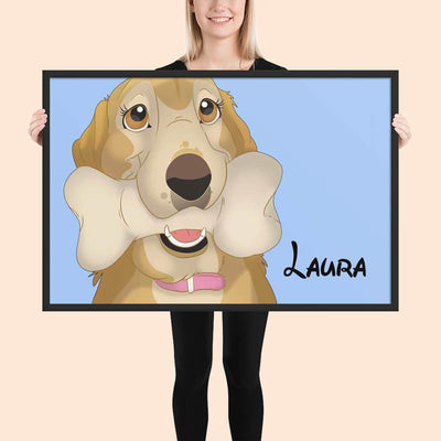 Custom Cartoon Framed Pet Poster