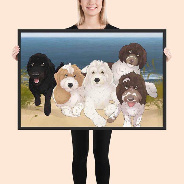 Custom Cartoon Framed Pet Poster