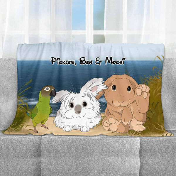 Custom Cartoon Pet Fleece Blanket