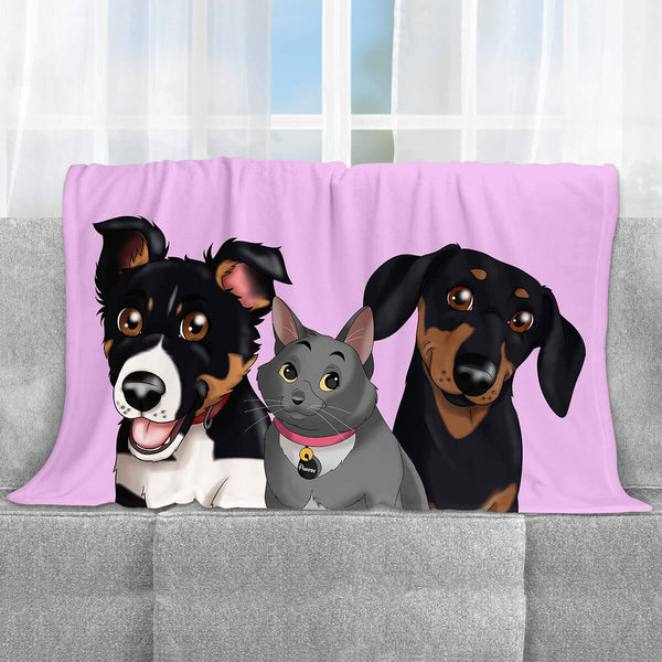 Custom Cartoon Pet Fleece Blanket