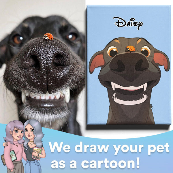 The Curious Custom Cartoon Pet Portrait