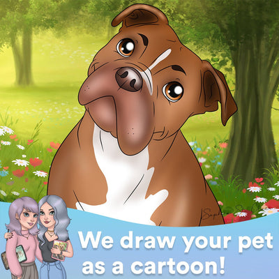 The Curious Custom Cartoon Pet Portrait