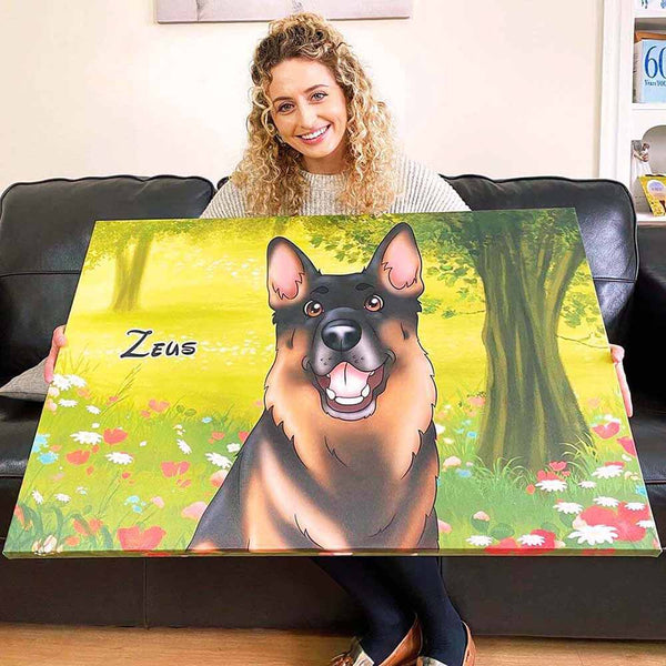 Custom Cartoon Art Wrapped Pet Canvas