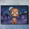 Custom Spooky Halloween Art Wrapped Pet Canvas