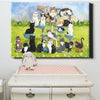 Custom Cartoon Art Wrapped Pet Canvas (4 or More Characters)