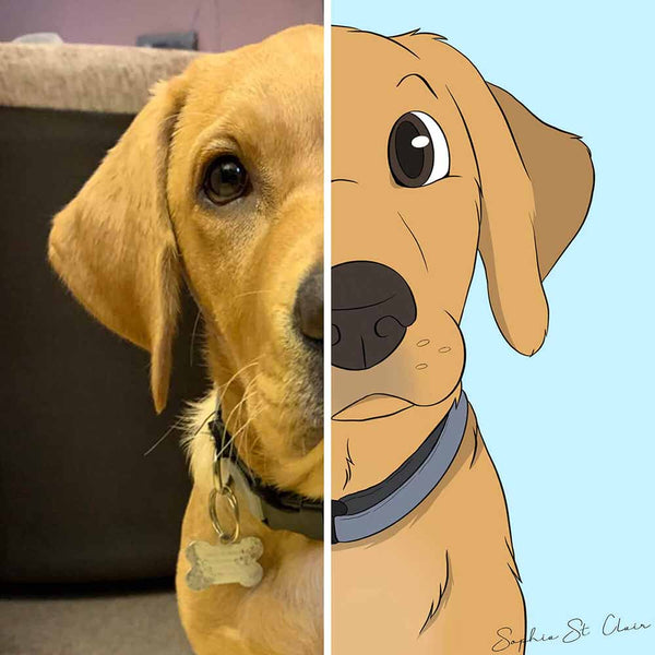 Custom Cartoon Art Wrapped Pet Canvas