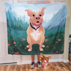 Custom Cartoon Pet Fleece Blanket