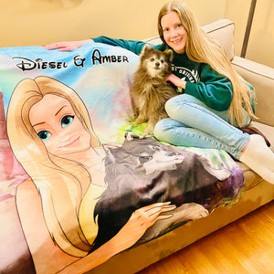 Custom Cartoon Pet Fleece Blanket