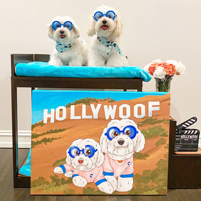 custom funny cartoon pet canvas