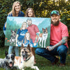 Custom Cartoon Art Wrapped Pet Canvas (4 or More Characters)
