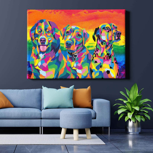 Custom Colorful Wrapped Pet Canvas