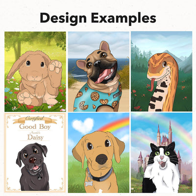 Custom Cartoon Pet Canvas (4+ Characters)