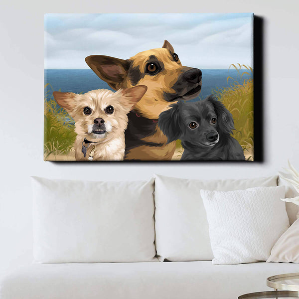 Custom Modern Wrapped Pet Canvas