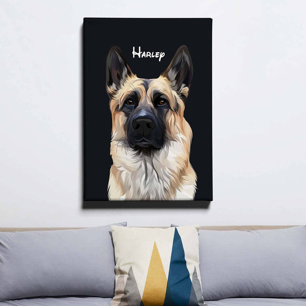 Custom Modern Wrapped Pet Canvas