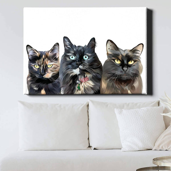 Custom Modern Wrapped Pet Canvas