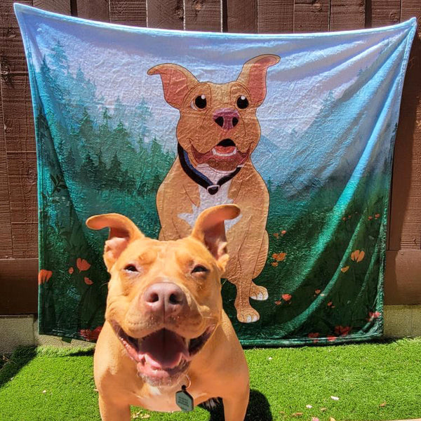 Custom Cartoon Pet Fleece Blanket