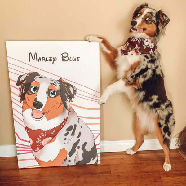 Custom Cartoon Art Wrapped Pet Canvas (Upload Photo(s) Later)