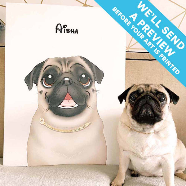 custom pug portrait