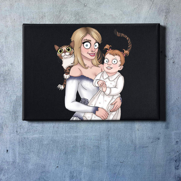 Custom Spooky Halloween Art Wrapped Pet Canvas