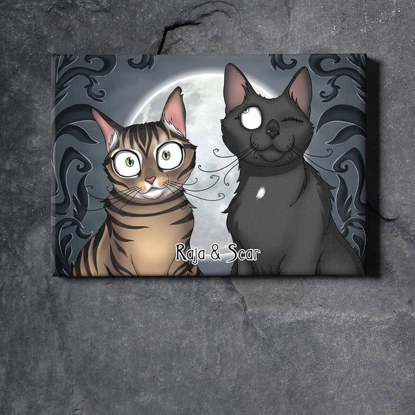 Custom Spooky Halloween Art Wrapped Pet Canvas