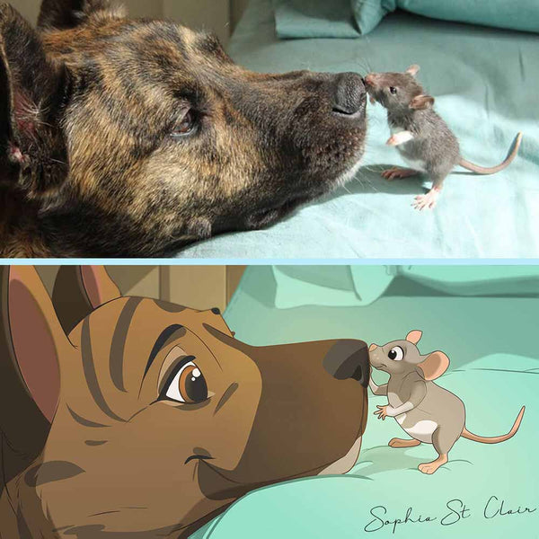 Custom Cartoon Art Wrapped Pet Canvas (Upload Photo(s) Later)