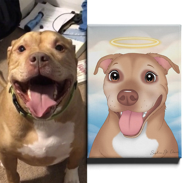 Memorial Custom Cartoon Pet Portrait