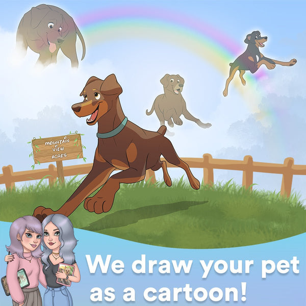 Memorial Custom Cartoon Pet Portrait